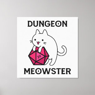 Lustiger Dungeon-Meister-Katze Leinwanddruck