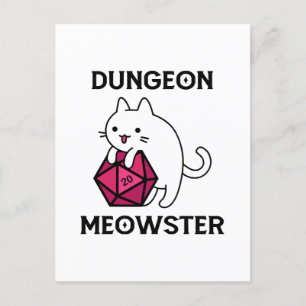 Lustiger Dungeon-Meister-Katze Postkarte