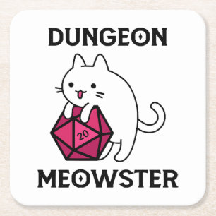 Lustiger Dungeon-Meister-Katze Rechteckiger Pappuntersetzer