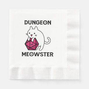 Lustiger Dungeon-Meister-Katze Serviette