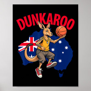 Lustiger Dunkaroo Känguru Skelett Spieler Australi Poster