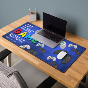 Lustiger Eat, Sleep, Game, Repeat Gamer Schreibtischunterlage