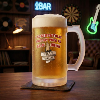 Lustiger Ehemann-Zitat - Bete für mich Mattglas Bierglas