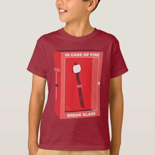 Lustiger Eibisch-Cartoon - im Falle des Feuers T-Shirt (Vorderseite)