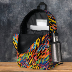 Lustiger Einzigartiger Bunter Wildtierdruck Safari Bedruckter Rucksack