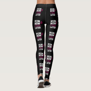 Lustiger Einzigartiger Lauf Jetzt Wein Später Renn Leggings