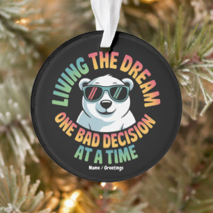 Lustiger Eisbär lebt den Traum, eine schlechte Ent Ornament