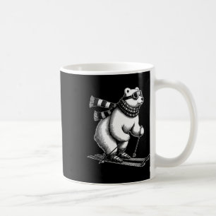 Lustiger Eisbär liebt Skifahren im Schnee auf Skie Kaffeetasse
