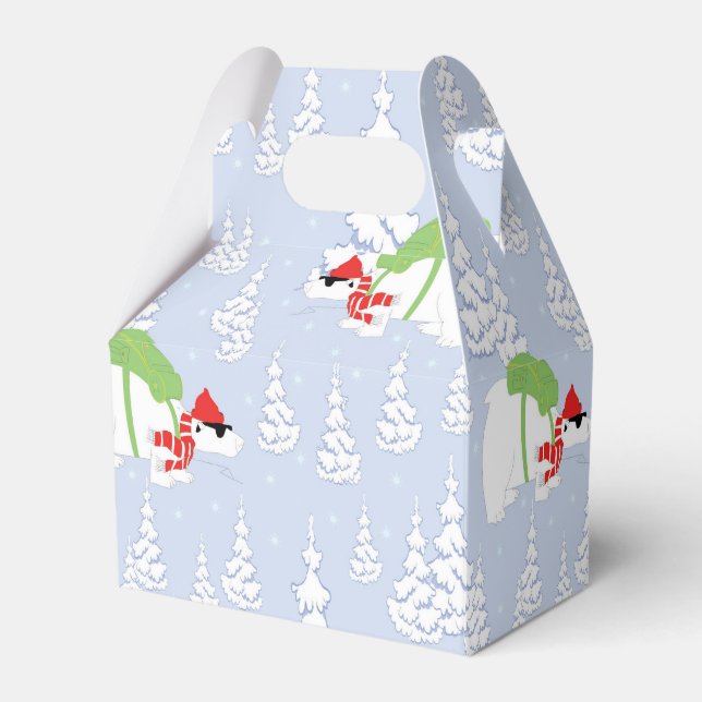 lustiger Eisbär santa Geschenkschachtel (Vorderseite)