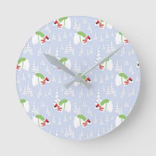 lustiger Eisbär santa Runde Wanduhr
