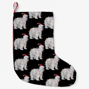 Lustiger Eisbär Weihnachten Tier Lichter Liebhaber Kleiner Weihnachtsstrumpf