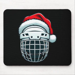 Lustiger Eishockey-Helm Weihnachtsmann Hut Weihnac Mousepad