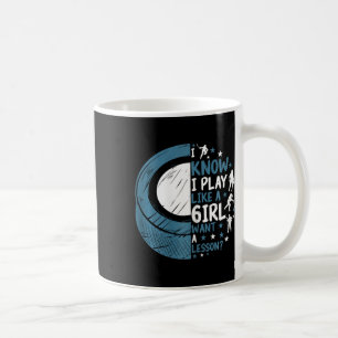 Lustiger Eishockey Ich weiß ich spiele wie ein Mäd Kaffeetasse