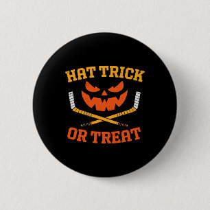 Lustiger Eishockey-Kürbis Halloween Männer Jungen Button