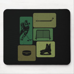 Lustiger Eishockey-Puck-Schläger Winter-Spiel Eish Mousepad