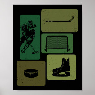 Lustiger Eishockey-Puck-Schläger-Winterspiel Eisho Poster