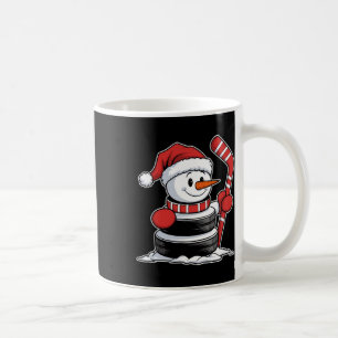 Lustiger Eishockey-Schneemann-Santa-Hut-Weihnachts Kaffeetasse