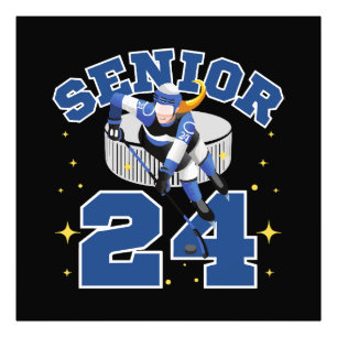 Lustiger Eishockey Senior 2024 Fotodruck
