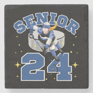 Lustiger Eishockey Senior 2024 Steinuntersetzer