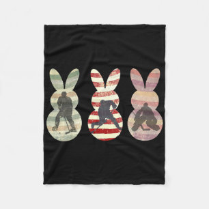 Lustiger Eishockey-Sport Osterhase Hasen Ostern Fleecedecke