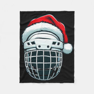 Lustiger Eishockeyhelm Santa Hut Weihnachten Ferie Fleecedecke