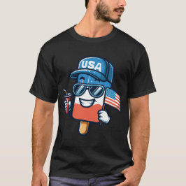 Lustiger Eisstiel 4. Juli Patriotische amerikanisc T-Shirt