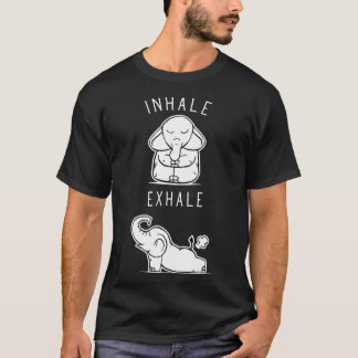 Lustiger Elefant atmet ein Ehale Yoga Freunde T-Shirt