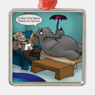 Lustiger Elefant in Therapie Silbernes Ornament