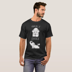Lustiger Elefant inhalieren ausatmen Yoga T-Shirt