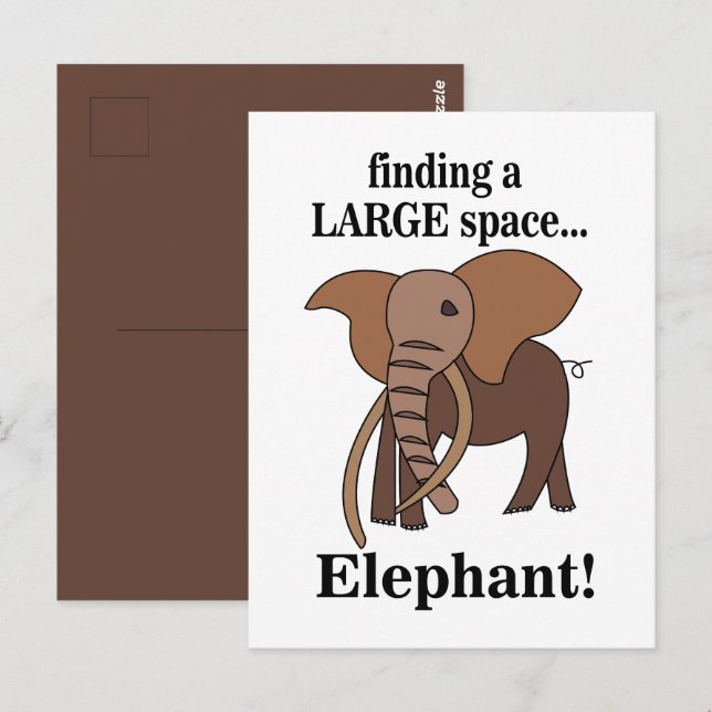 Lustiger Elefant Postkarte (Vorne/Hinten)