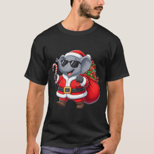 Lustiger Elefant Weihnachten Santa Outfit Xmas Jun T-Shirt