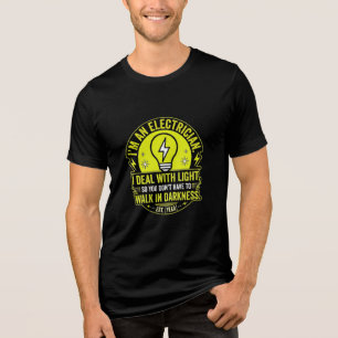 Lustiger Elektriker-Deal mit leichtem Humor Schwar Tri-Blend Shirt
