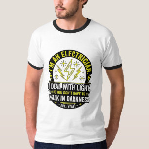 Lustiger Elektriker-Deal mit leichtem Humor Weiß T-Shirt