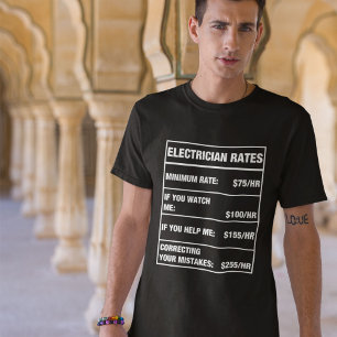 Lustiger Elektriker veranschlagt Diagramm T-Shirt