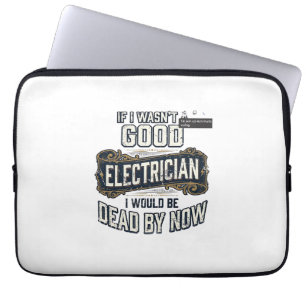 Lustiger Elektriker Vintage Gravur Zitat Design Laptopschutzhülle