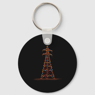 Lustiger elektrischer Pylon Weihnachtsgrafik Licht Schlüsselanhänger