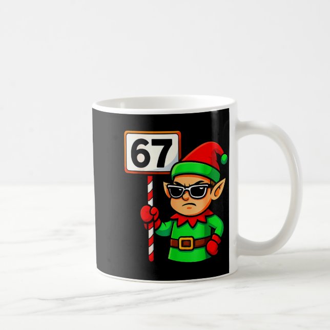 Lustiger Elf Sechs Sieben 6 7 Meme Weihnachtskostü Kaffeetasse (Rechts)