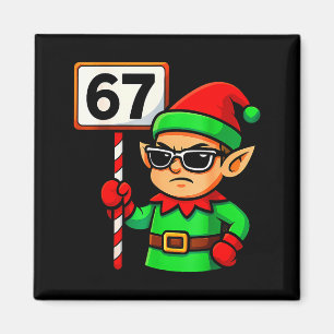 Lustiger Elf Sechs Sieben 6 7 Meme Weihnachtskostü Magnet