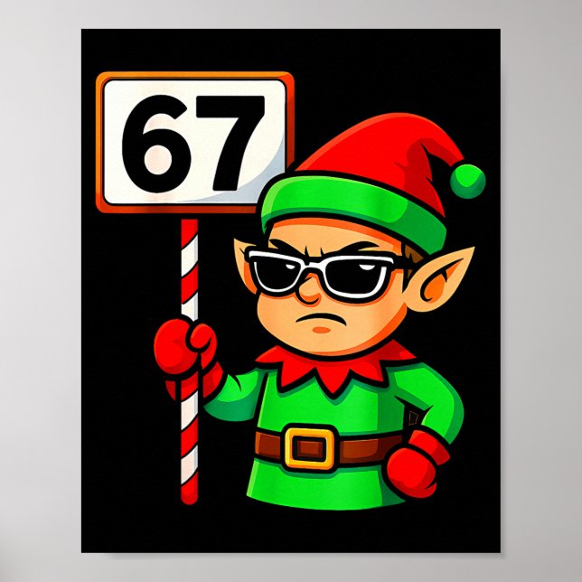 Lustiger Elf Six Seven 6 7 Meme Weihnachtskostüm 6 Poster (Vorne)