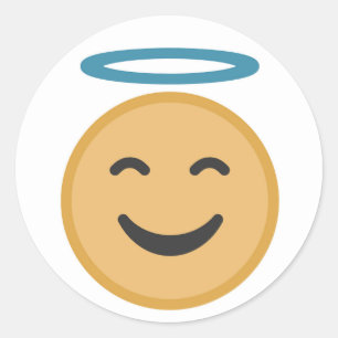 Lustiger Engel Emoji Cartoon Runder Aufkleber