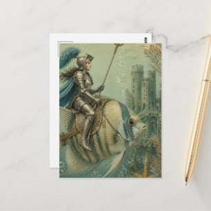 Lustiger Engelfisch-Ritter Postkarte