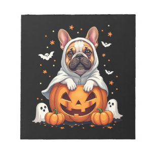 Lustiger Englisch Bulldogge Geist Boo Halloween Da Notizblock