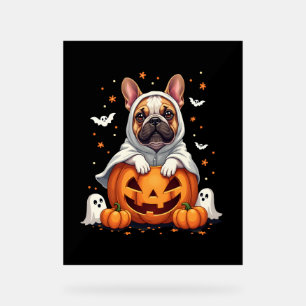 Lustiger English Bulldog Geist Boo Halloween Damen Acrylschild