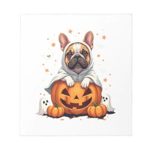 Lustiger English Bulldog Geist Boo Halloween Damen Notizblock