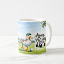 Lustiger Enten-Golfer Wasche Immer Deine Baelle Go