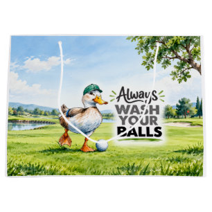 Lustiger Enten-Golfer Wasche Immer Deine Bälle Große Geschenktüte