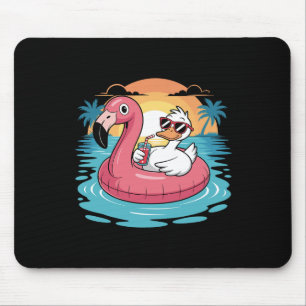 Lustiger Enten-Hawai-Flamingo-Schwimmkörper Strand Mousepad
