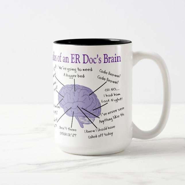Lustiger ER Doktor Physician Gifts Zweifarbige Tasse (Rechts)
