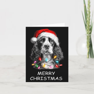 Lustiger Er Spaniel Hund Weihnachtsmann Hut Xmas L Karte