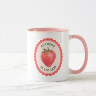 Lustiger Erdbeeren-Wortwitz Reading is My Jam Tasse
